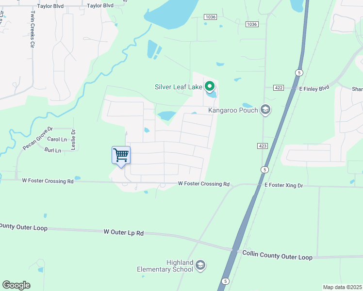 map of restaurants, bars, coffee shops, grocery stores, and more near 1753 County Road 366 in Anna