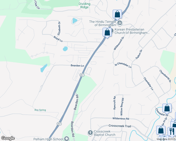 map of restaurants, bars, coffee shops, grocery stores, and more near 110 Sommersby Circle in Pelham