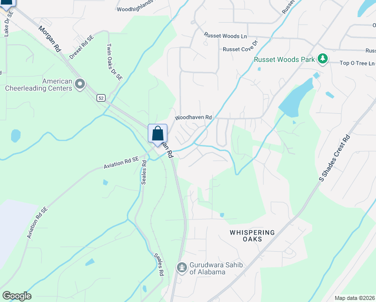 map of restaurants, bars, coffee shops, grocery stores, and more near 6059 Russet Meadows Drive in Birmingham