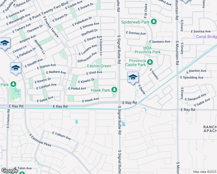 map of restaurants, bars, coffee shops, grocery stores, and more near 10660 East Pivitol Avenue in Mesa