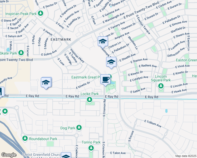 map of restaurants, bars, coffee shops, grocery stores, and more near 4945 South Turbine in Mesa