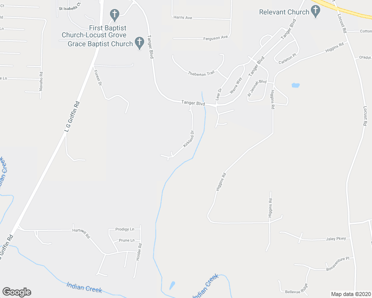 map of restaurants, bars, coffee shops, grocery stores, and more near 498 Kirkland Drive in Locust Grove