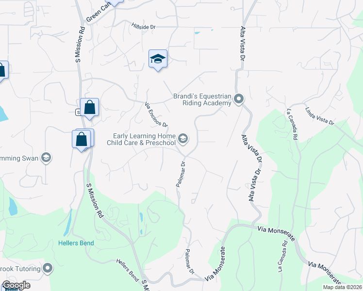 map of restaurants, bars, coffee shops, grocery stores, and more near 3739 Palomar Drive in Fallbrook