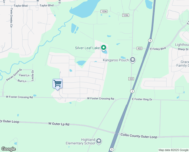 map of restaurants, bars, coffee shops, grocery stores, and more near 1753 County Road 366 in Anna