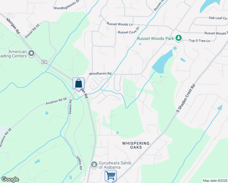 map of restaurants, bars, coffee shops, grocery stores, and more near 6239 Russet Landing Circle in Birmingham