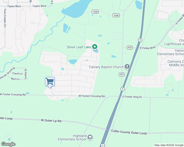 map of restaurants, bars, coffee shops, grocery stores, and more near 1753 County Road 366 in Anna