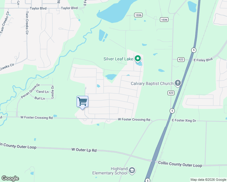 map of restaurants, bars, coffee shops, grocery stores, and more near 917 Bois D'Arc Lane in Anna