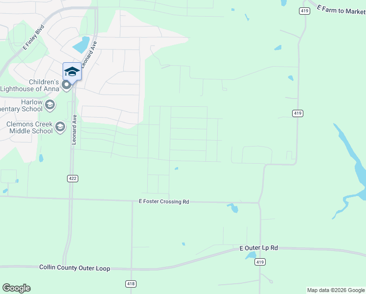 map of restaurants, bars, coffee shops, grocery stores, and more near 1629 Arches Road in Anna