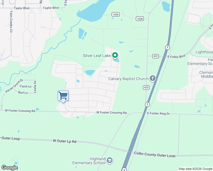 map of restaurants, bars, coffee shops, grocery stores, and more near 1753 County Road 366 in Anna