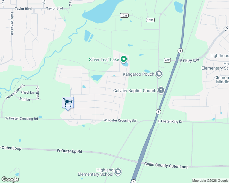 map of restaurants, bars, coffee shops, grocery stores, and more near 1753 County Road 366 in Anna