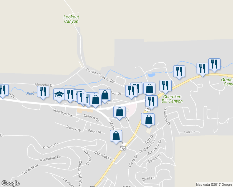 map of restaurants, bars, coffee shops, grocery stores, and more near 391 Walnut Drive in Ruidoso