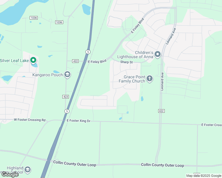 map of restaurants, bars, coffee shops, grocery stores, and more near 2618 Thayne Drive in Anna