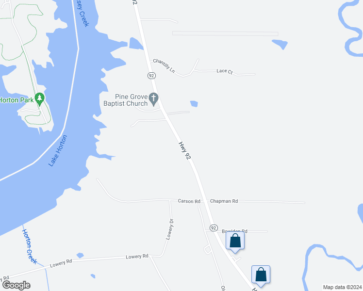 map of restaurants, bars, coffee shops, grocery stores, and more near 2521 Georgia 92 in Fayetteville