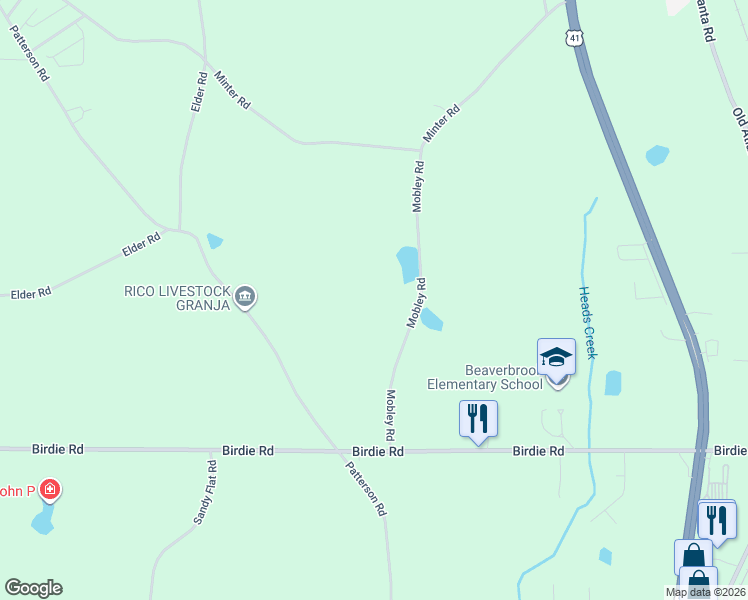 map of restaurants, bars, coffee shops, grocery stores, and more near 170 Mobley Road in Griffin