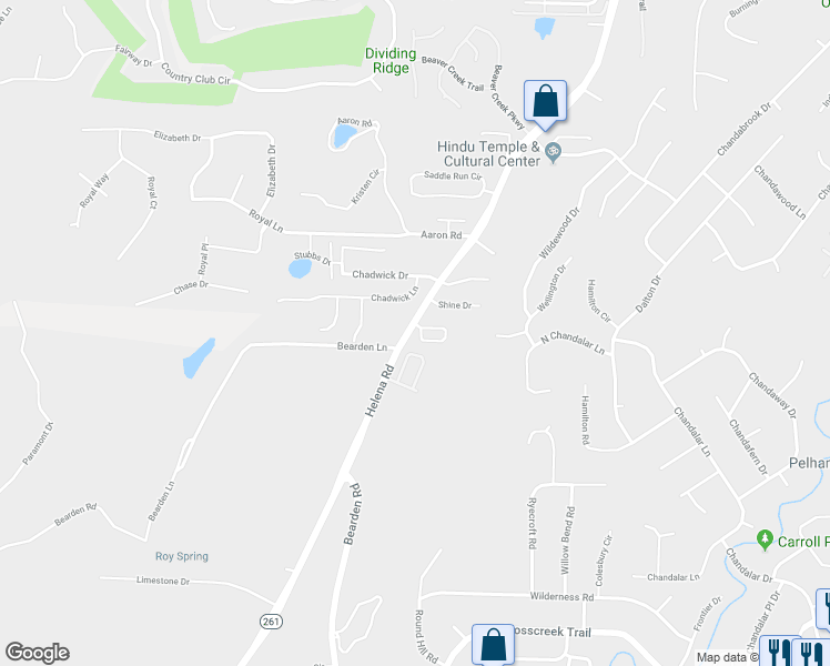 map of restaurants, bars, coffee shops, grocery stores, and more near 162 Sugar Drive in Pelham