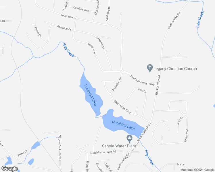 map of restaurants, bars, coffee shops, grocery stores, and more near 195 Blue Heron Boulevard in Senoia