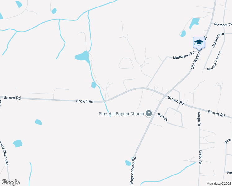 map of restaurants, bars, coffee shops, grocery stores, and more near 1763 Brown Road in Hephzibah