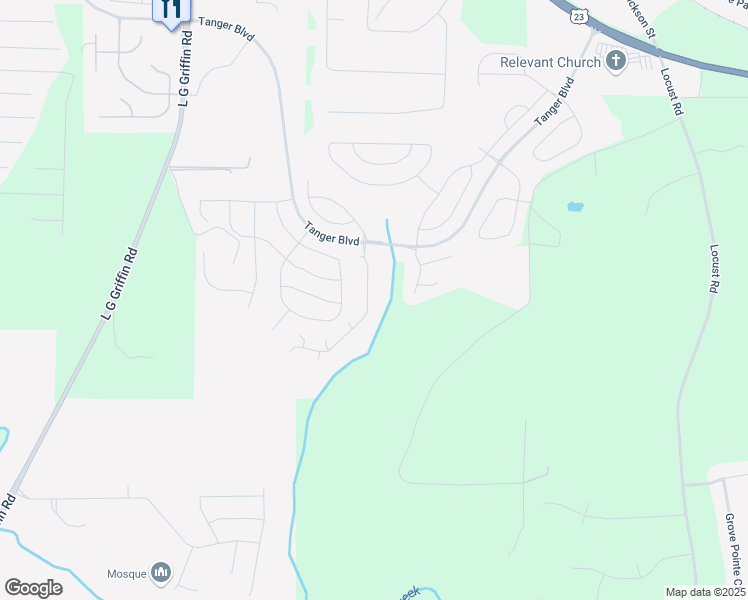 map of restaurants, bars, coffee shops, grocery stores, and more near 465 Kirkland Drive in Locust Grove