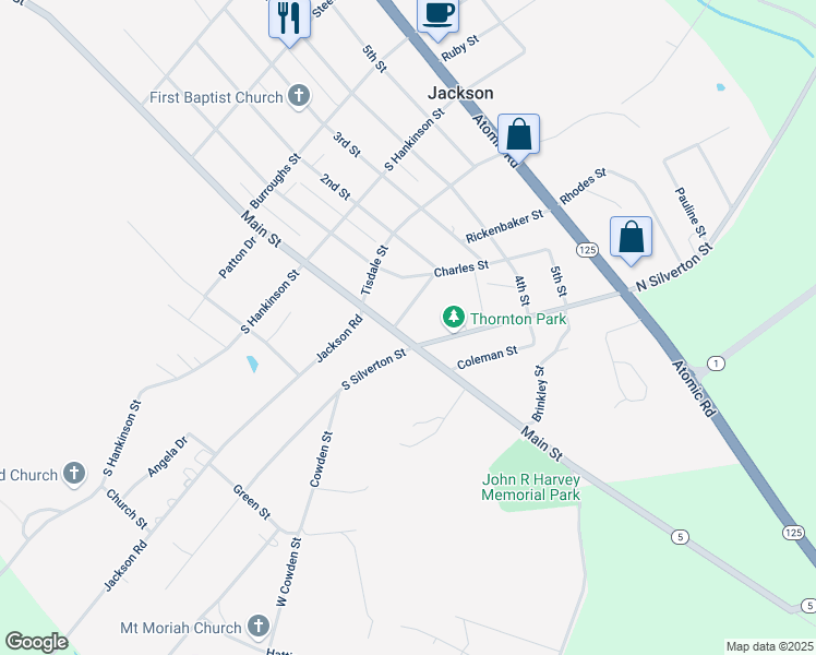 map of restaurants, bars, coffee shops, grocery stores, and more near in Jackson