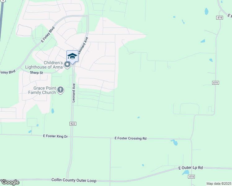 map of restaurants, bars, coffee shops, grocery stores, and more near 2605 Caroline Street in Anna