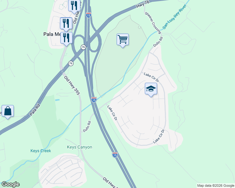 map of restaurants, bars, coffee shops, grocery stores, and more near 4850 Dulin Road in Fallbrook