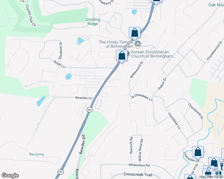 map of restaurants, bars, coffee shops, grocery stores, and more near 120 Shine Drive in Pelham