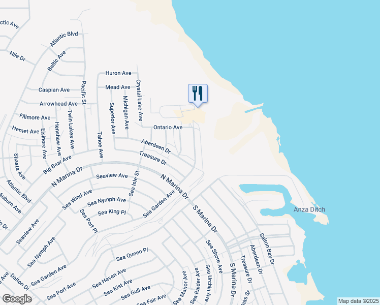 map of restaurants, bars, coffee shops, grocery stores, and more near 2715 Sea Garden Avenue in Thermal