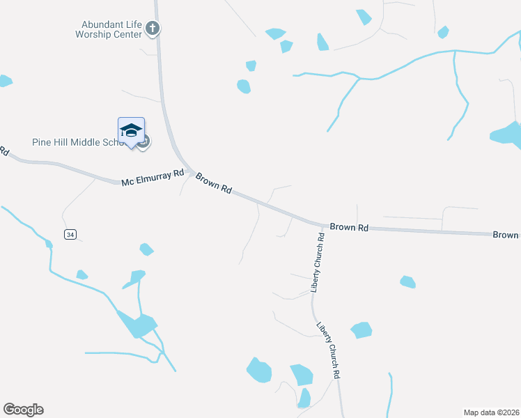 map of restaurants, bars, coffee shops, grocery stores, and more near 1956 Brown Road in Hephzibah