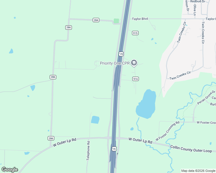 map of restaurants, bars, coffee shops, grocery stores, and more near 8530 South Central Expressway in Anna