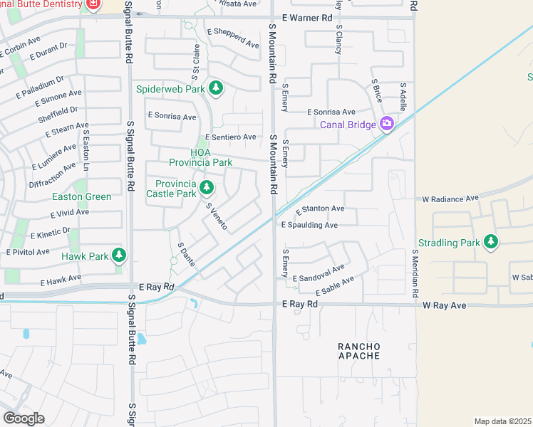 map of restaurants, bars, coffee shops, grocery stores, and more near 5015 South Grenoble in Mesa