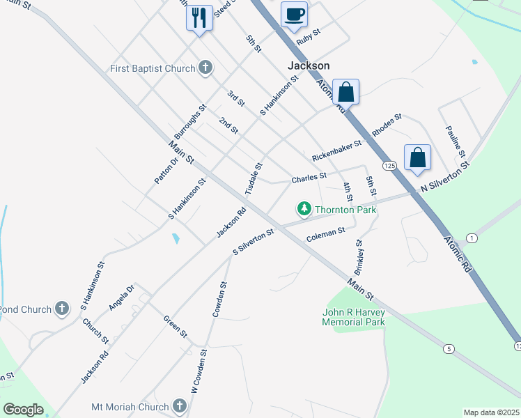 map of restaurants, bars, coffee shops, grocery stores, and more near in Jackson