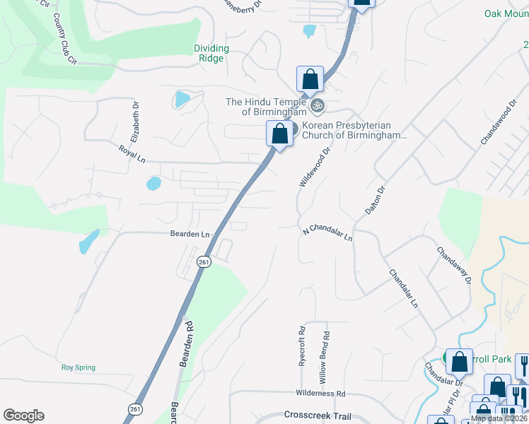 map of restaurants, bars, coffee shops, grocery stores, and more near 130 Shine Drive in Pelham