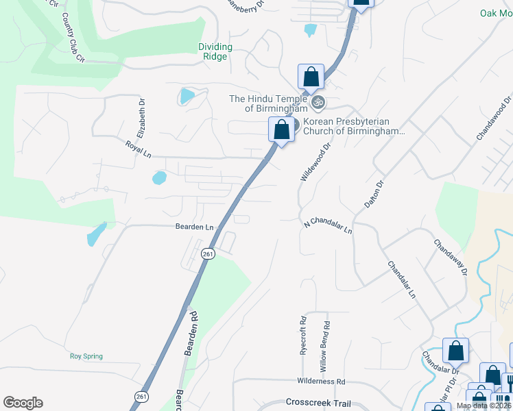 map of restaurants, bars, coffee shops, grocery stores, and more near 116 Shine Drive in Pelham