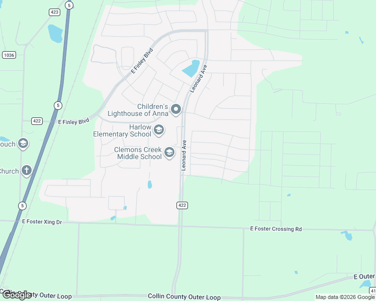 map of restaurants, bars, coffee shops, grocery stores, and more near 2872 County Road 422 in Anna