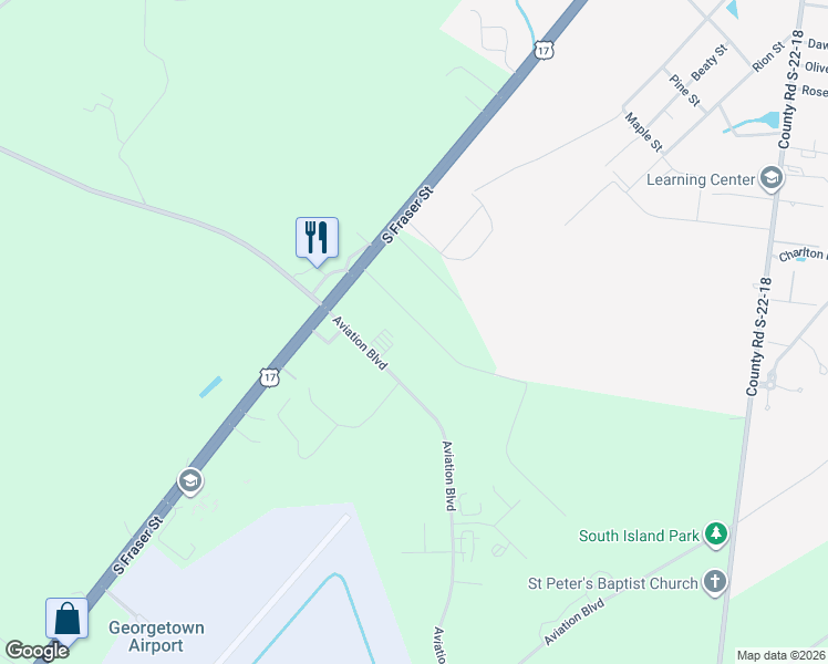 map of restaurants, bars, coffee shops, grocery stores, and more near 186 Industrial Drive in Georgetown