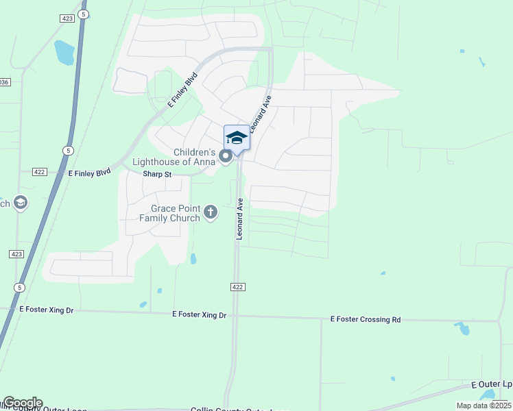 map of restaurants, bars, coffee shops, grocery stores, and more near 1112 Sunbeam Cove in Anna