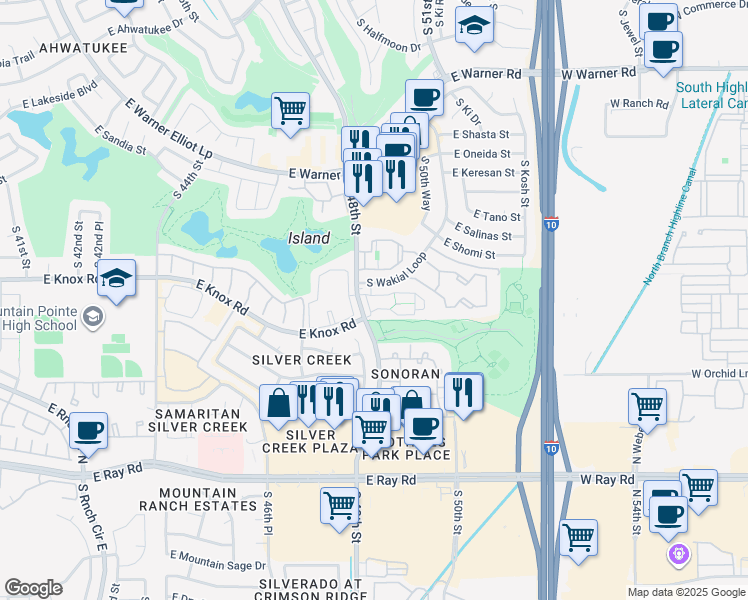 map of restaurants, bars, coffee shops, grocery stores, and more near in Phoenix