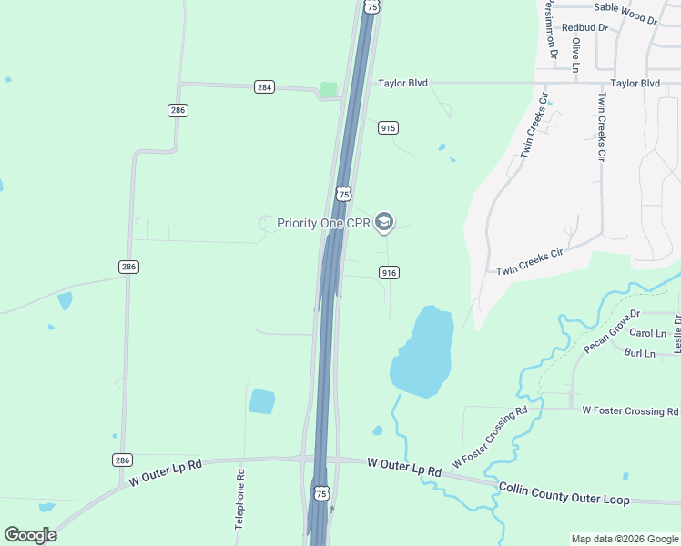 map of restaurants, bars, coffee shops, grocery stores, and more near 8530 South Central Expressway in Anna
