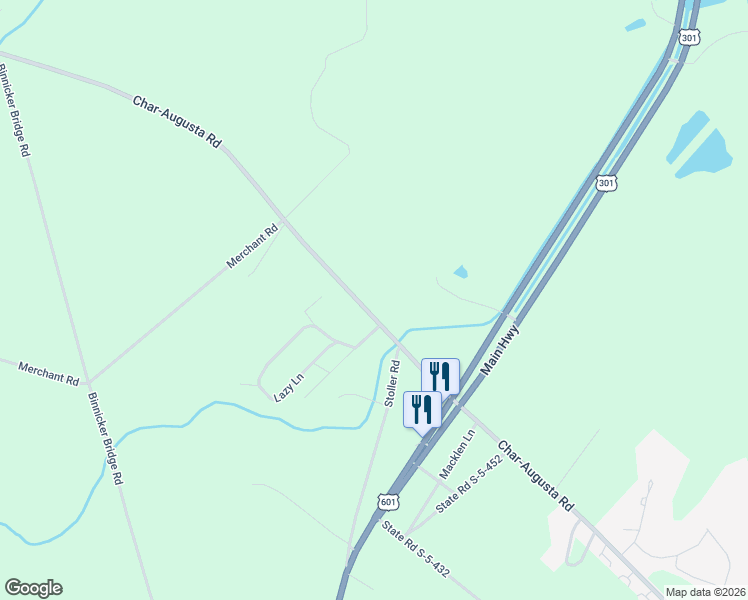 map of restaurants, bars, coffee shops, grocery stores, and more near 7010 Char-Augusta Road in Bamberg