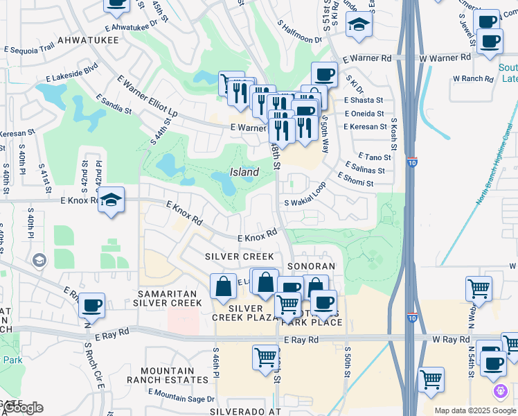 map of restaurants, bars, coffee shops, grocery stores, and more near 26 South Apartment in Phoenix