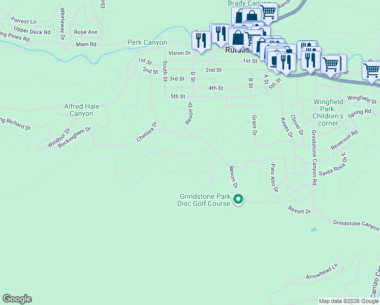 map of restaurants, bars, coffee shops, grocery stores, and more near 101 Oak Grove Place in Ruidoso
