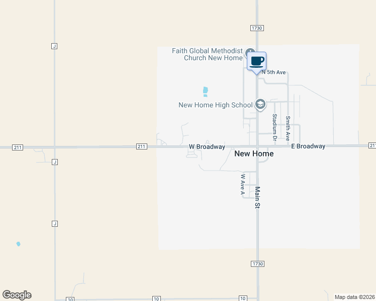 map of restaurants, bars, coffee shops, grocery stores, and more near 229 West Broadway in Tahoka