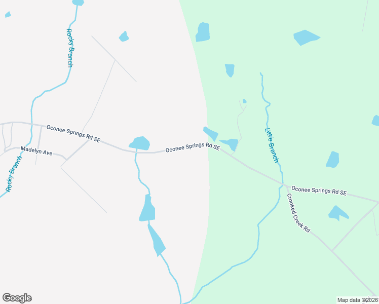 map of restaurants, bars, coffee shops, grocery stores, and more near 570 Oconee Springs Road Southeast in Eatonton