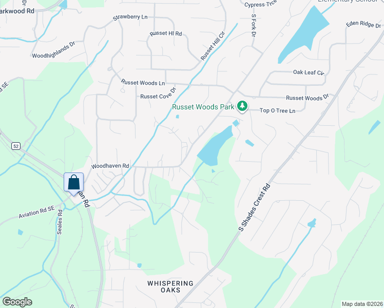 map of restaurants, bars, coffee shops, grocery stores, and more near 3876 Guyton Road in Hoover