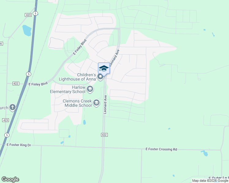 map of restaurants, bars, coffee shops, grocery stores, and more near 1020 Sharp Street in Anna