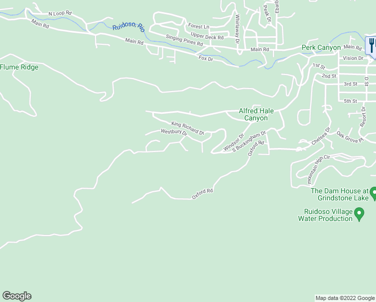 map of restaurants, bars, coffee shops, grocery stores, and more near 103 Abbey Place in Ruidoso