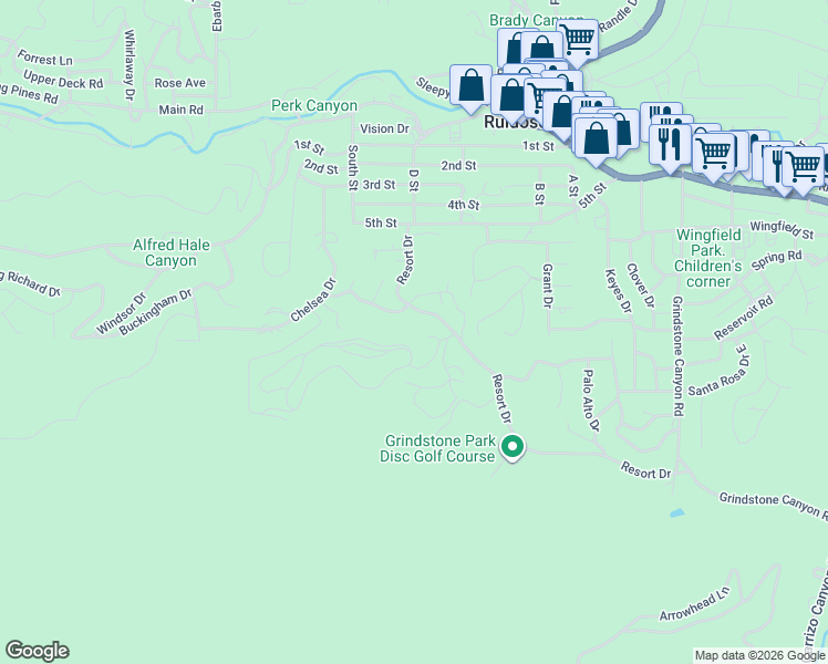 map of restaurants, bars, coffee shops, grocery stores, and more near 101 Oak Grove Place in Ruidoso