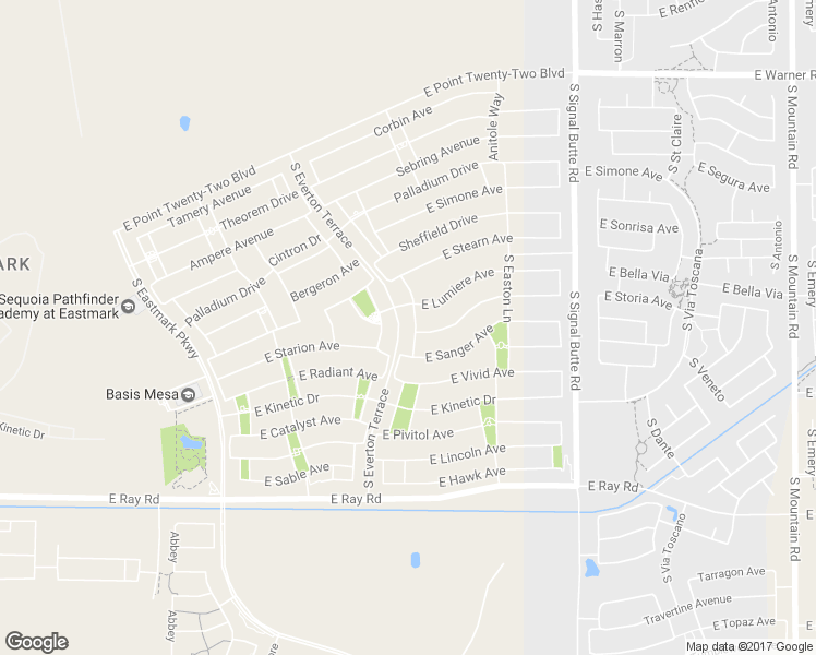 map of restaurants, bars, coffee shops, grocery stores, and more near 4856 South Centric Way in Mesa
