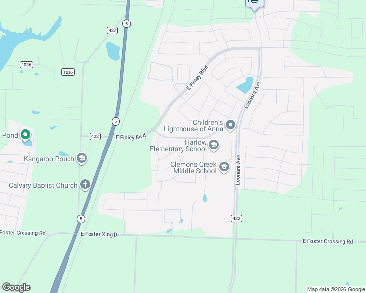map of restaurants, bars, coffee shops, grocery stores, and more near 605 Warner Drive in Anna