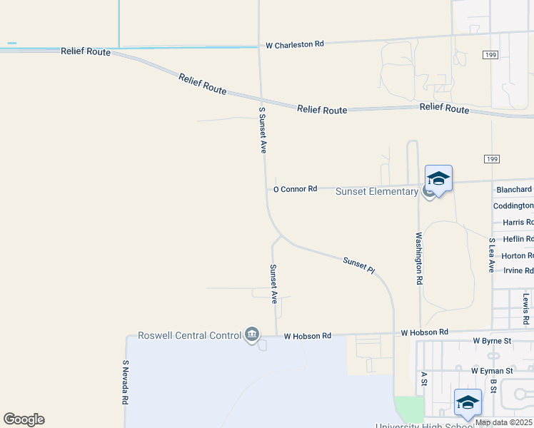 map of restaurants, bars, coffee shops, grocery stores, and more near 5601-6093 S Sunset Ave in Roswell